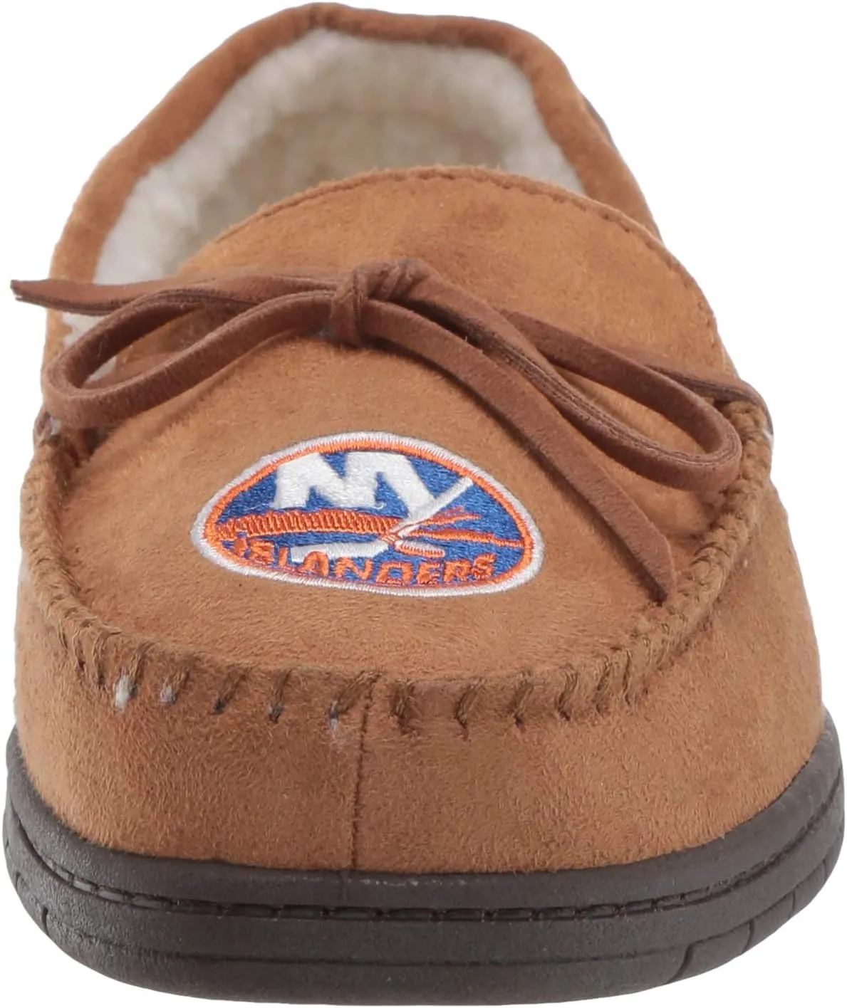 FOCO Mens NHL Team Logo Moccasin Slippers