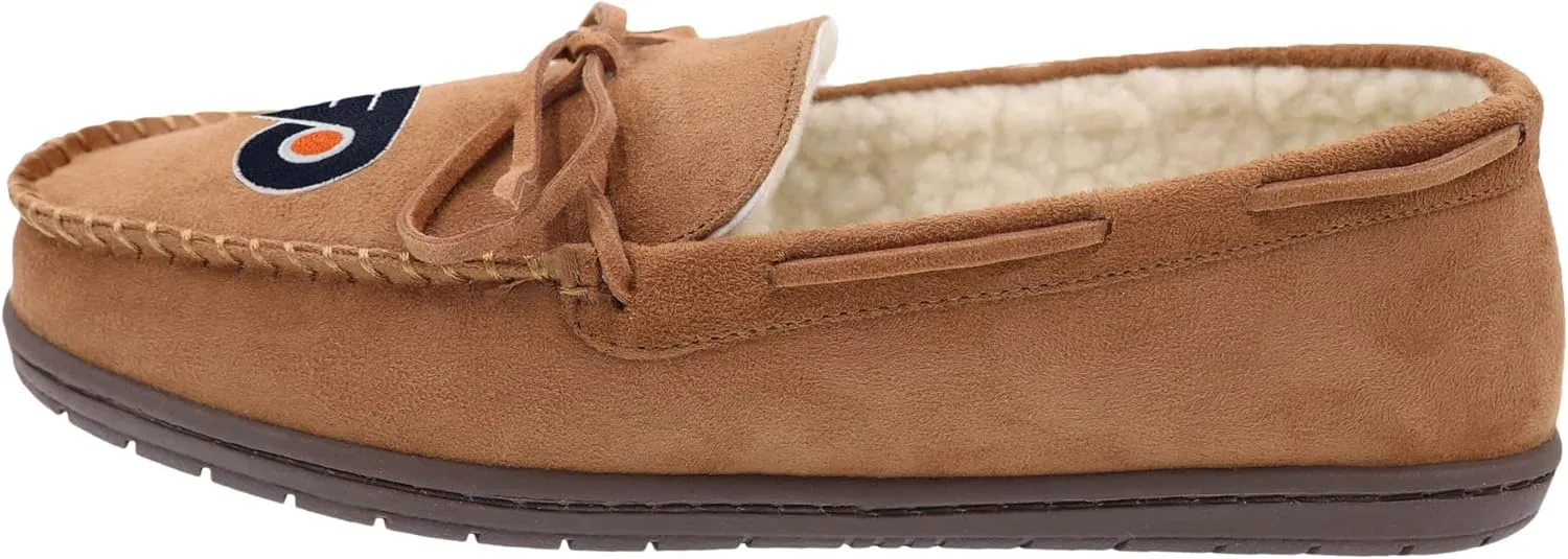 FOCO Mens NHL Team Logo Moccasin Slippers