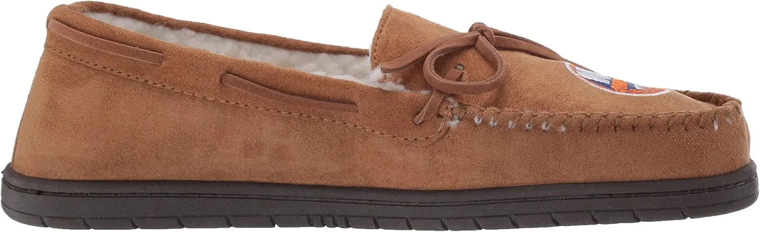 FOCO Mens NHL Team Logo Moccasin Slippers