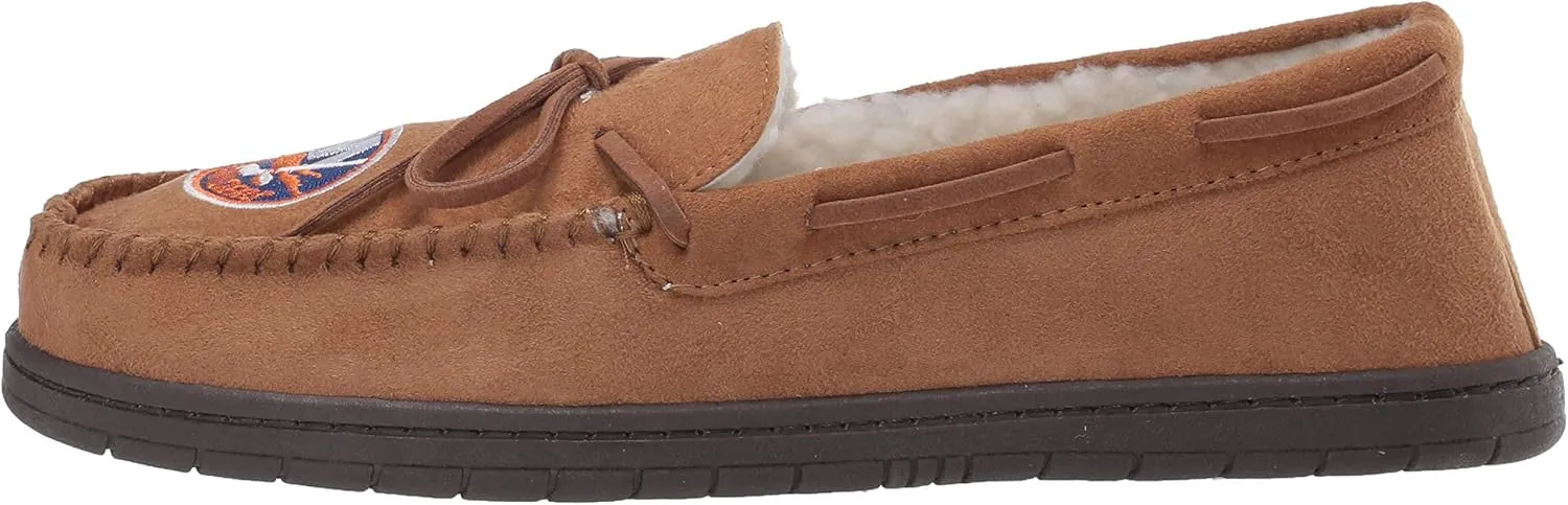 FOCO Mens NHL Team Logo Moccasin Slippers