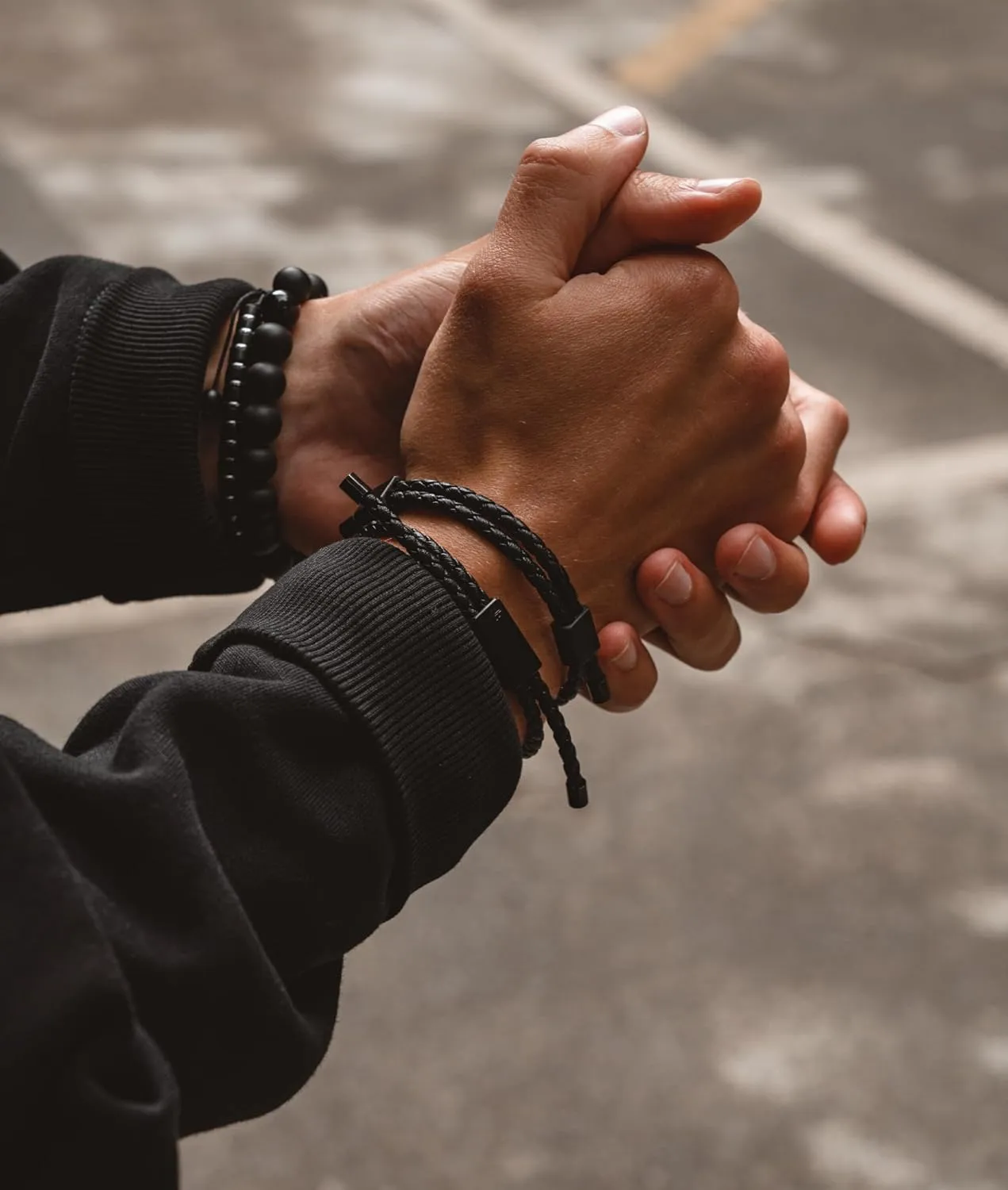 Forge & Foundry Men's Adjustable Black Braided Leather Bracelet | Drapers | Matte Black Stainless Steel Slider | Refined Hand-Crafted Jewelry, Designed by Jewelers, Forged for Men