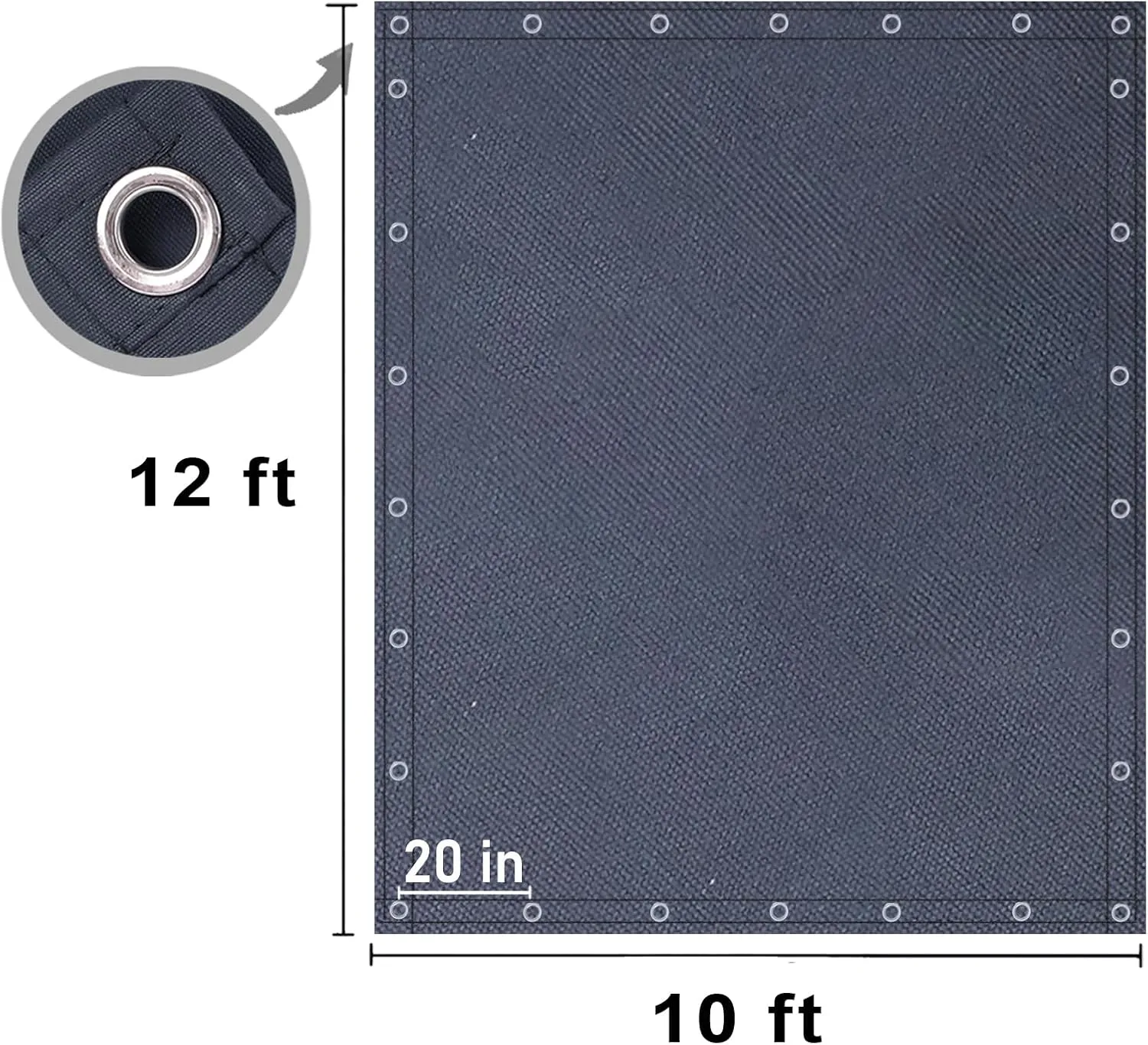 FoundGo Canvas Tarp 10x12ft Heavy Duty Waterresistant Tarps with Grommets, UV Resistant, 22 Mil Tarpaulin,14 oz Durable Cloth Covers for Car, Roof, Boat, Camp, Canopy, Woodpile with Ropes-Blue