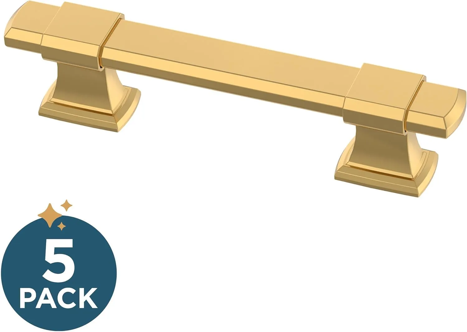 Franklin Brass Adjusta-Pull Chamfered Edge (5-Pack) Adjustable Drawer Pulls/Cabinet Handles 1-3/8" to 4" Hole Center Modern Gold Hardware Kitchen Door, Drawers, Dressers, Furniture P49106-117-B