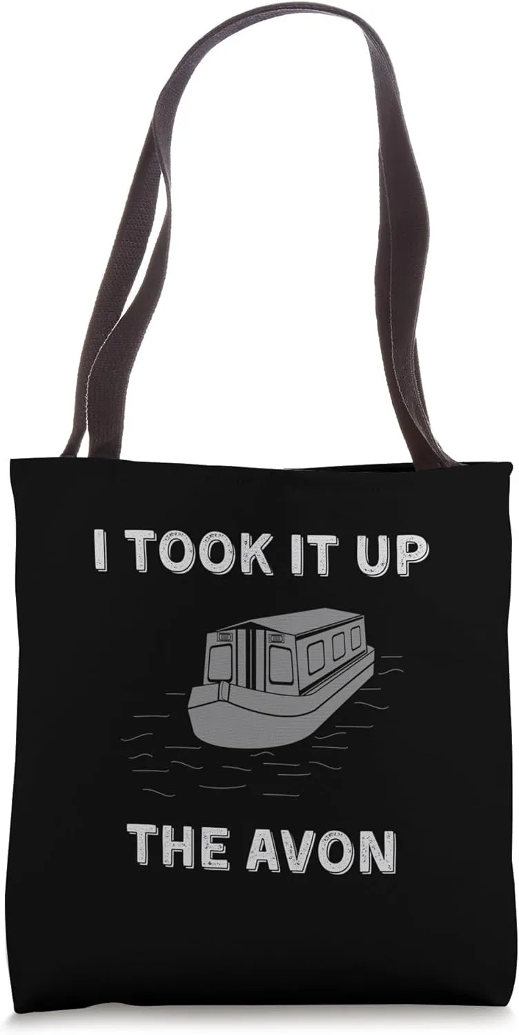 Funny Vintage Narrowboat Canal Barge Boaters Up The Avon Tote Bag