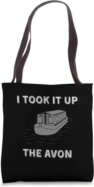 Funny Vintage Narrowboat Canal Barge Boaters Up The Avon Tote Bag