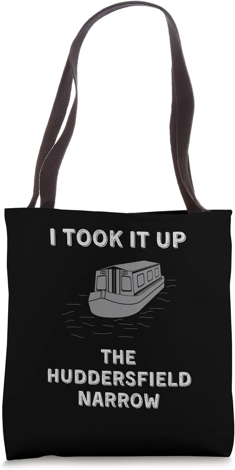 Funny Vintage Narrowboat Canal Barge Huddersfield Narrow Tote Bag