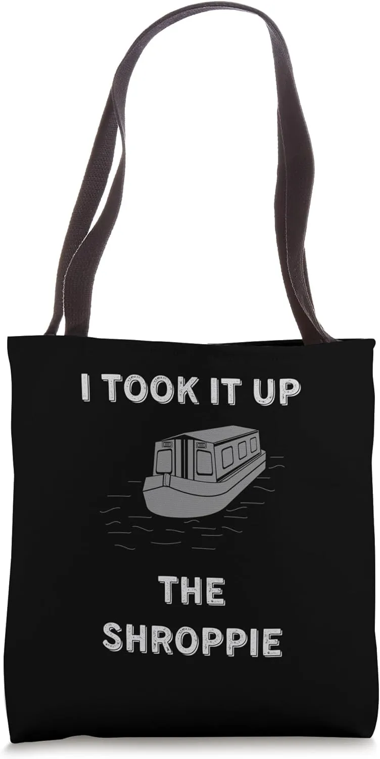 Funny Vintage Narrowboat Canal Barge Shroppie Shropshire Tote Bag