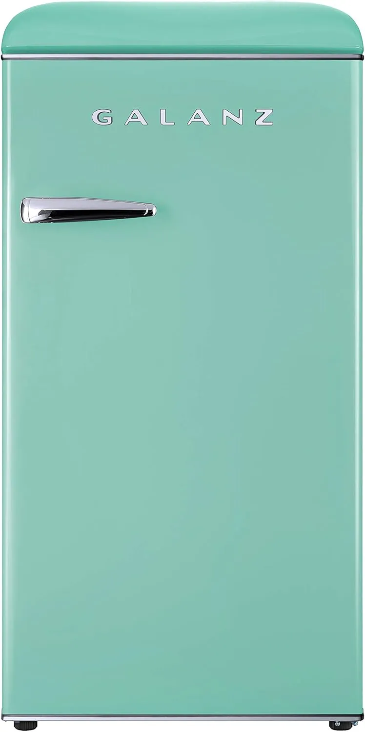 Galanz GLR33MGNR10 Retro Compact Refrigerator, Single Door Fridge, Adjustable Mechanical Thermostat with Chiller, Green, 3.3 Cu Ft