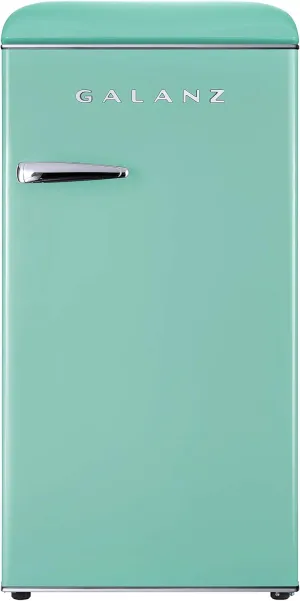Galanz GLR33MGNR10 Retro Compact Refrigerator, Single Door Fridge, Adjustable Mechanical Thermostat with Chiller, Green, 3.3 Cu Ft