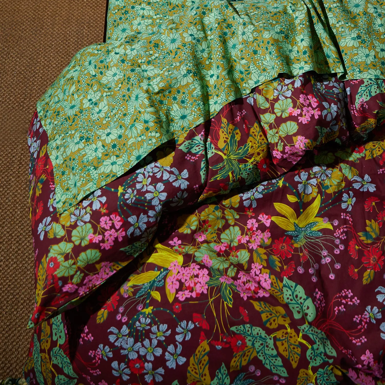 Genevieve Cotton Quilt Cover - Mahogany