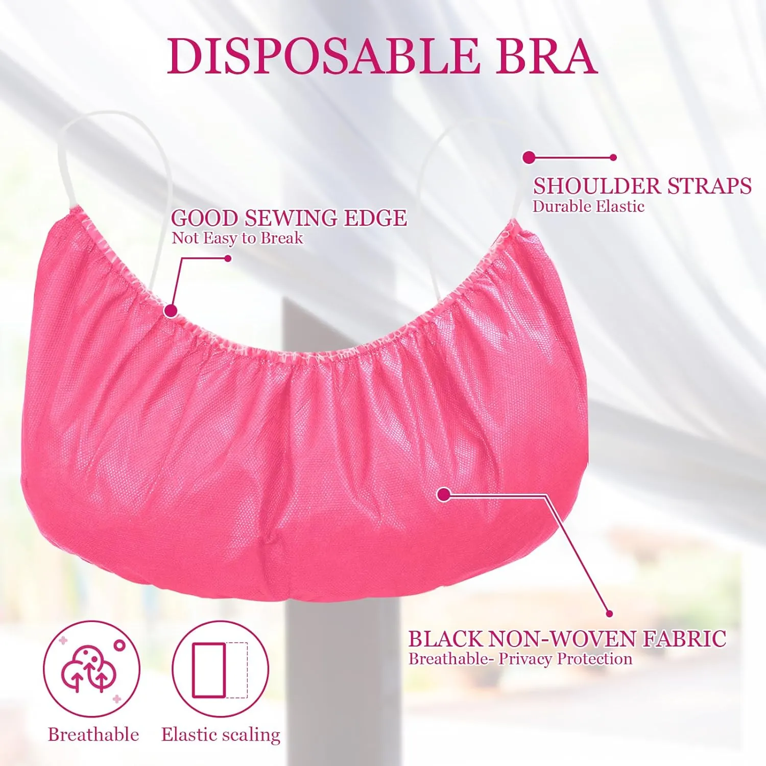 Geyoga 100 Pcs Disposable Nonwoven Bras Women Disposable Spa Top Garment Underwear Individually Pack Brassieres