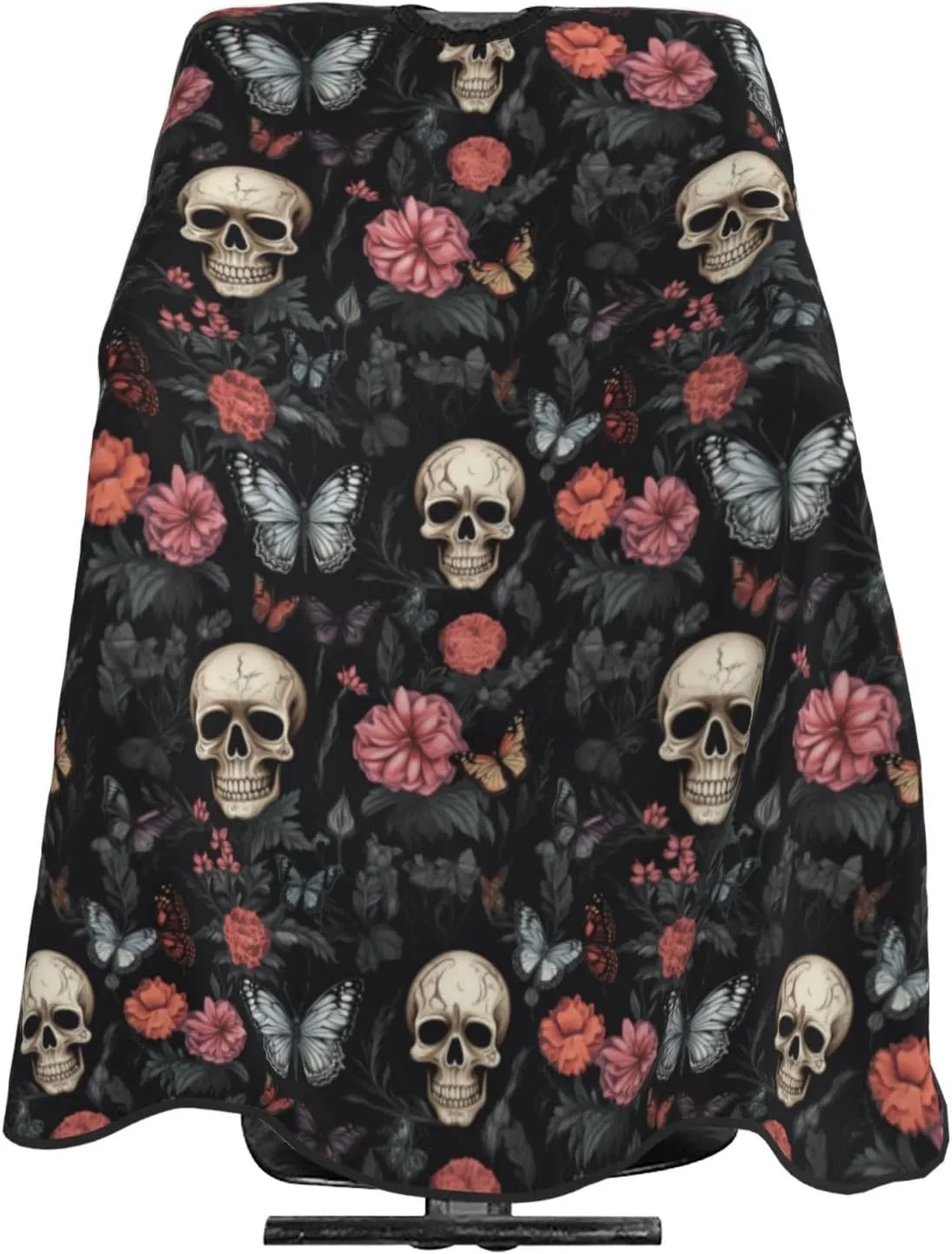 Gothic Flower Butterfly Sugar Skull Barber Cape with Adjustable Buckle Hair Cutting Salon Cape for Unisex, Perfect for Hairstylists