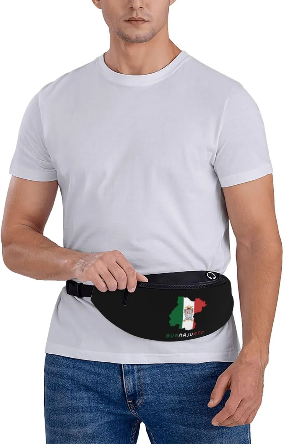 Guanajuato Mexico State Flag Map Fanny Pack Daypack Crossbody Waist Bag For Travel Sports Running Hiking