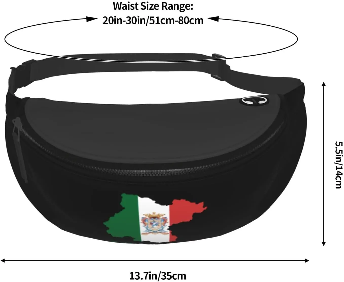 Guanajuato Mexico State Flag Map Fanny Pack Daypack Crossbody Waist Bag For Travel Sports Running Hiking
