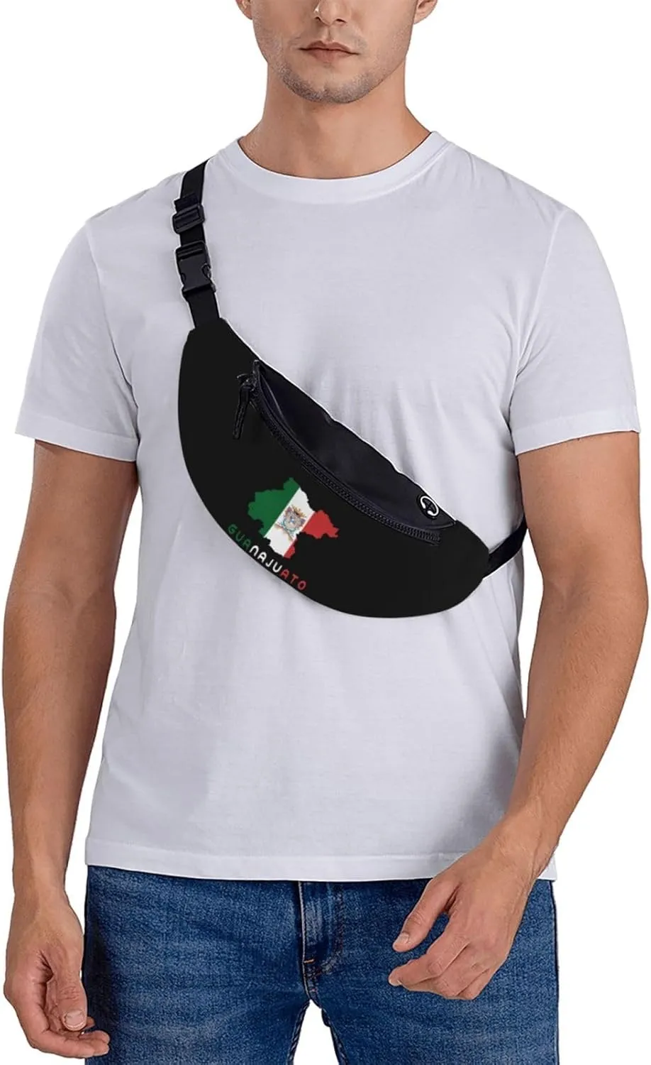 Guanajuato Mexico State Flag Map Fanny Pack Daypack Crossbody Waist Bag For Travel Sports Running Hiking