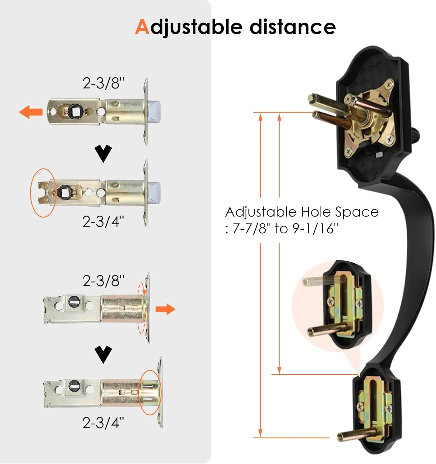 Haidms Matte Black Front Door Handle and Deadbolt Set, Front Door Lock Set, Entry Door Locksets with Deadbolt Single Cylinder, Exterior Door Handle with Reversible Handle Lever