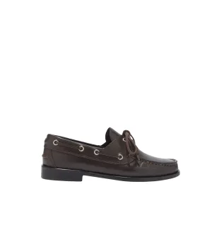 Harris Calf Leather Boat Shoe  in Moka
