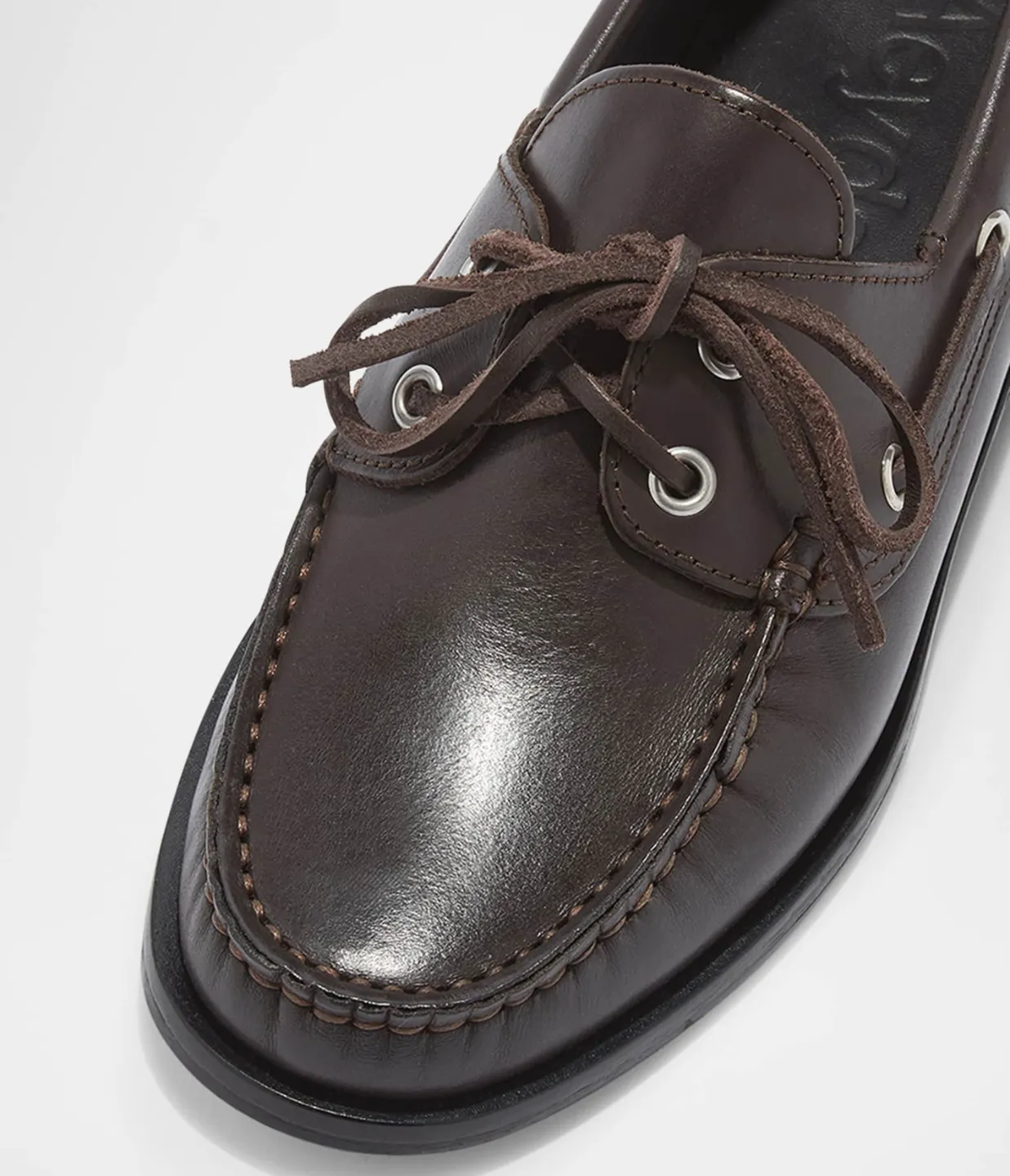 Harris Calf Leather Boat Shoe  in Moka