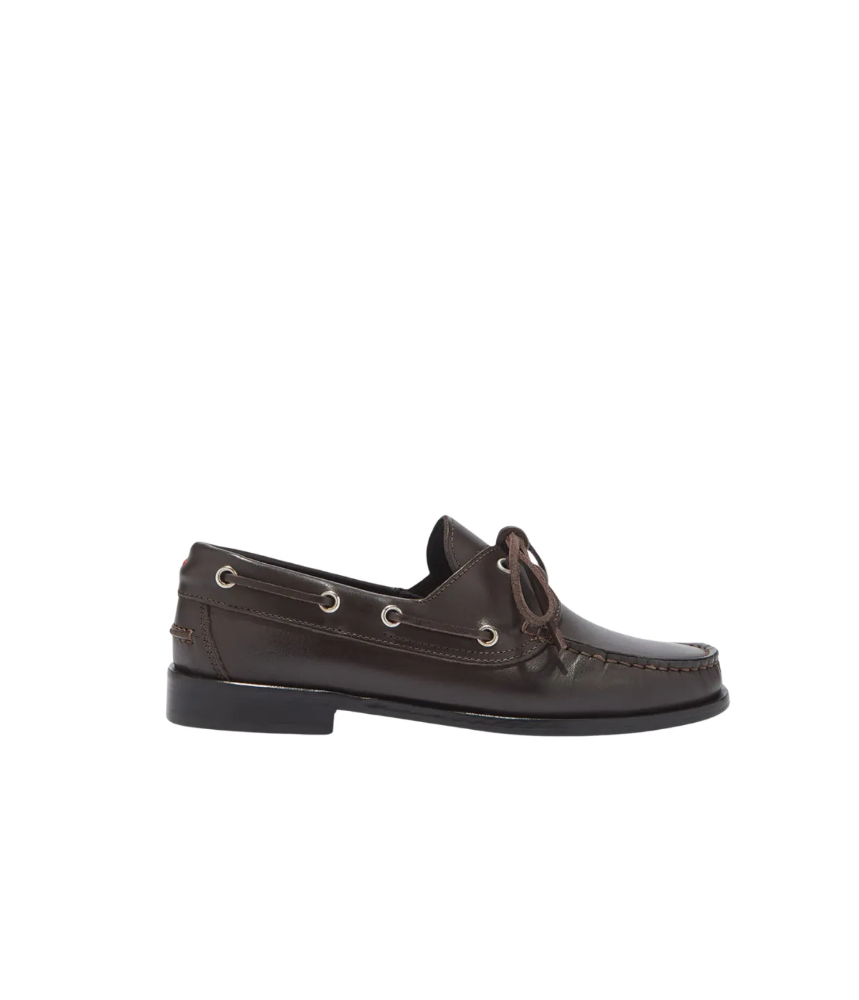 Harris Calf Leather Boat Shoe  in Moka