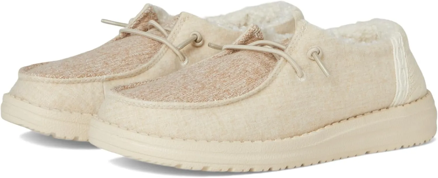 Hey Dude Kids Wendy Brushed Cozy (Little Kid/Big Kid) - Loafers for Kids - Canvas Upper - Cotton Lining