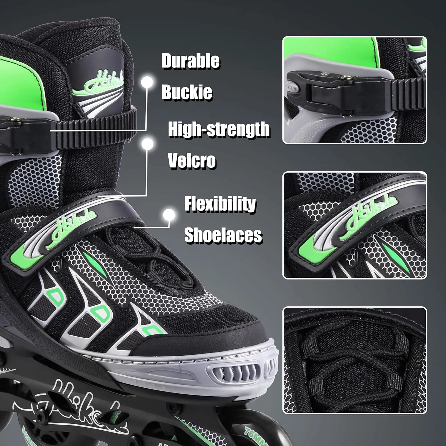 Hikole Adjustable Inline Skates for Kids and Adults, Outdoor Roller Fitness Blades for Men and Women, Beginner Roller Skates for Girls and Boys