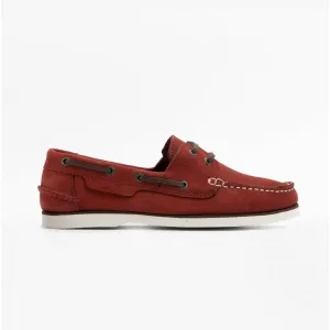 Hush Puppies HENRY Mens Leather Boat Shoes Red