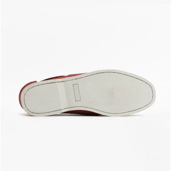 Hush Puppies HENRY Mens Leather Boat Shoes Red