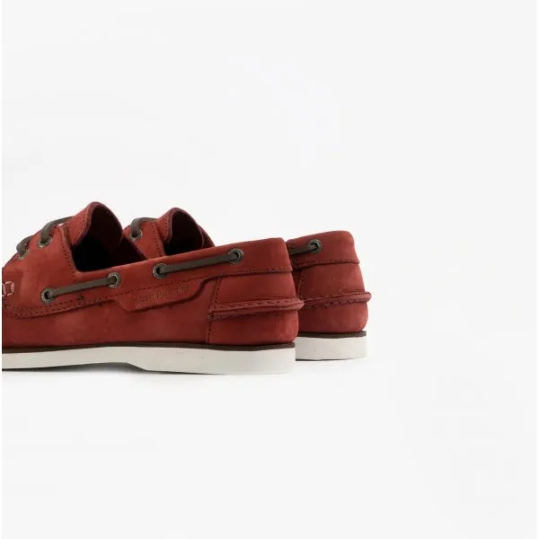 Hush Puppies HENRY Mens Leather Boat Shoes Red