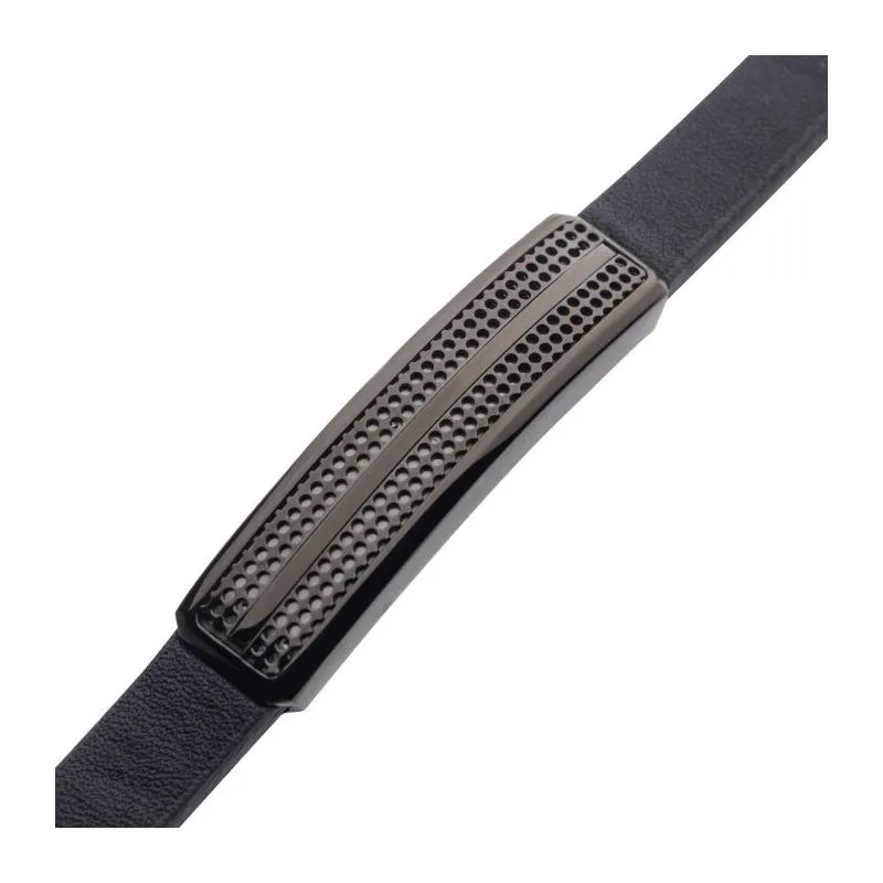 INOX Jewelry Black Leather with Black IP Streamline ID Bracelet