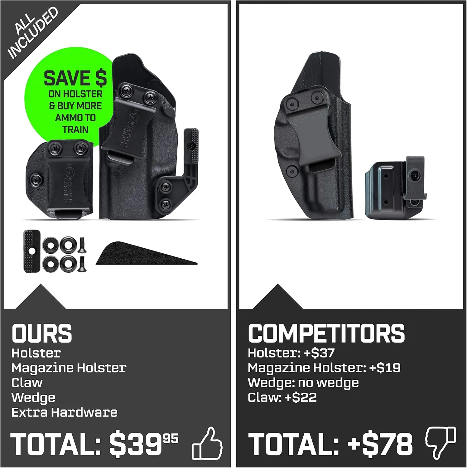 IWB Holster for Ruger Security 9 Compact | Combat Veteran Owned Company | Concealed Carry Holsters Inside Waistband