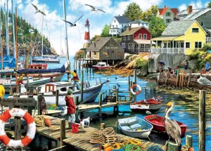 Jigsaw Puzzle for Adults The Fishing Boat Returned to The Dock Challenging Educational Fun Family Activities Games Toys Gifts Wooden Puzzles 1000 Piece, 500PCS