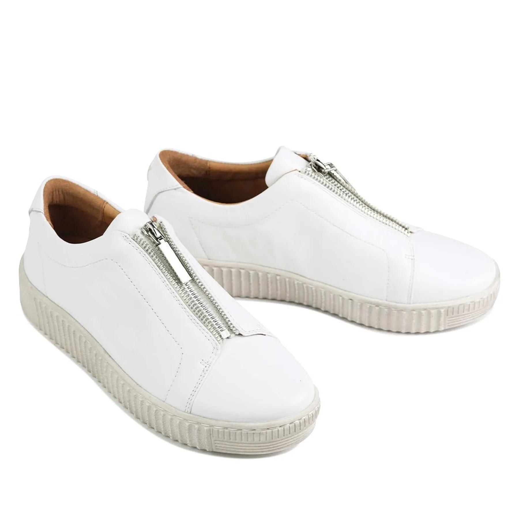 JOYA LEATHER CHUNKY ZIPPER SNEAKERS