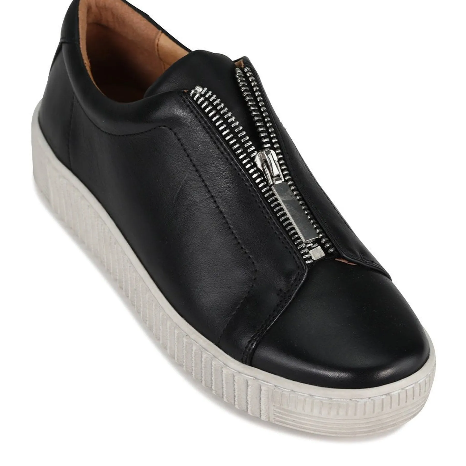 JOYA LEATHER CHUNKY ZIPPER SNEAKERS