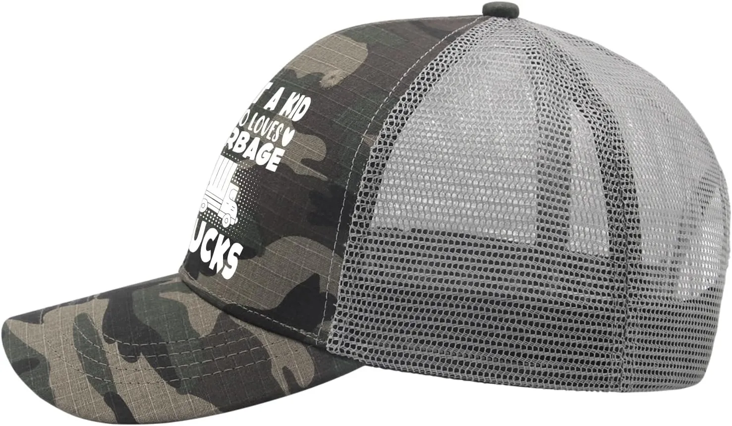 Just A Kid Who Loves Garbage Trucks Golf Hat Woman Hat AllBlack Custom Hat Gifts for Son Hiking Caps