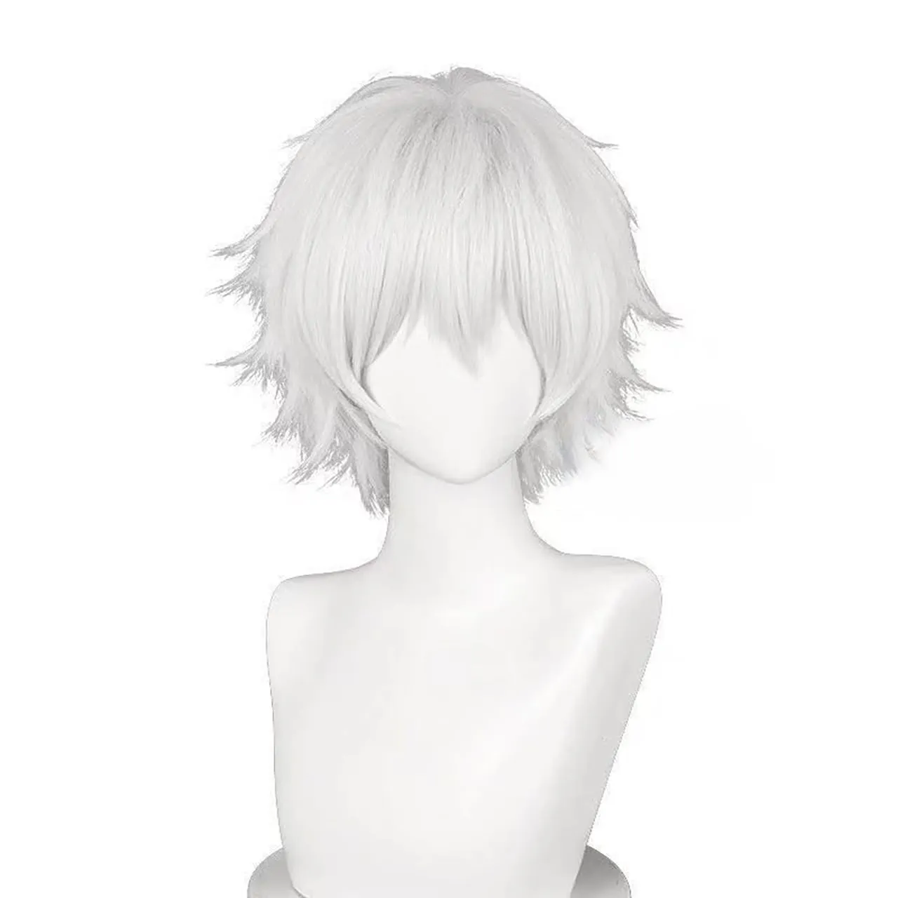Kaneki Ken Cosplay Wig 30cm Short Silver White Wig Man Synthetic Hair with Wigcap for Adult Costume Party