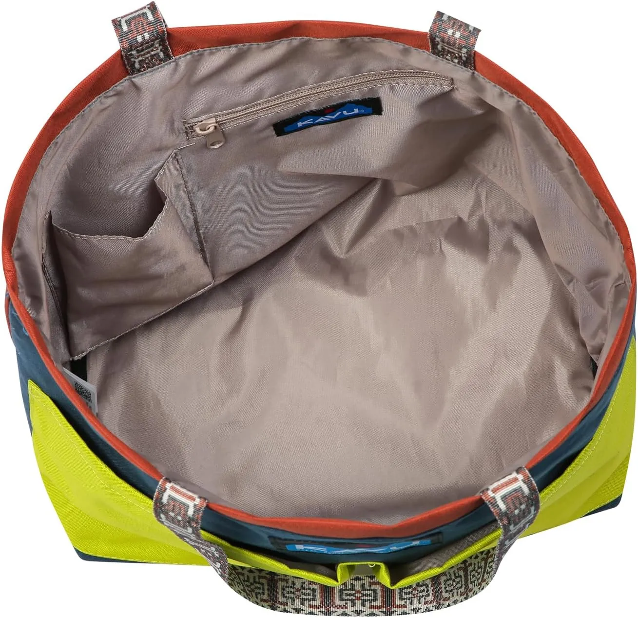 KAVU Twin Falls Tote Shoulder Strap Canvas Color Block Bag