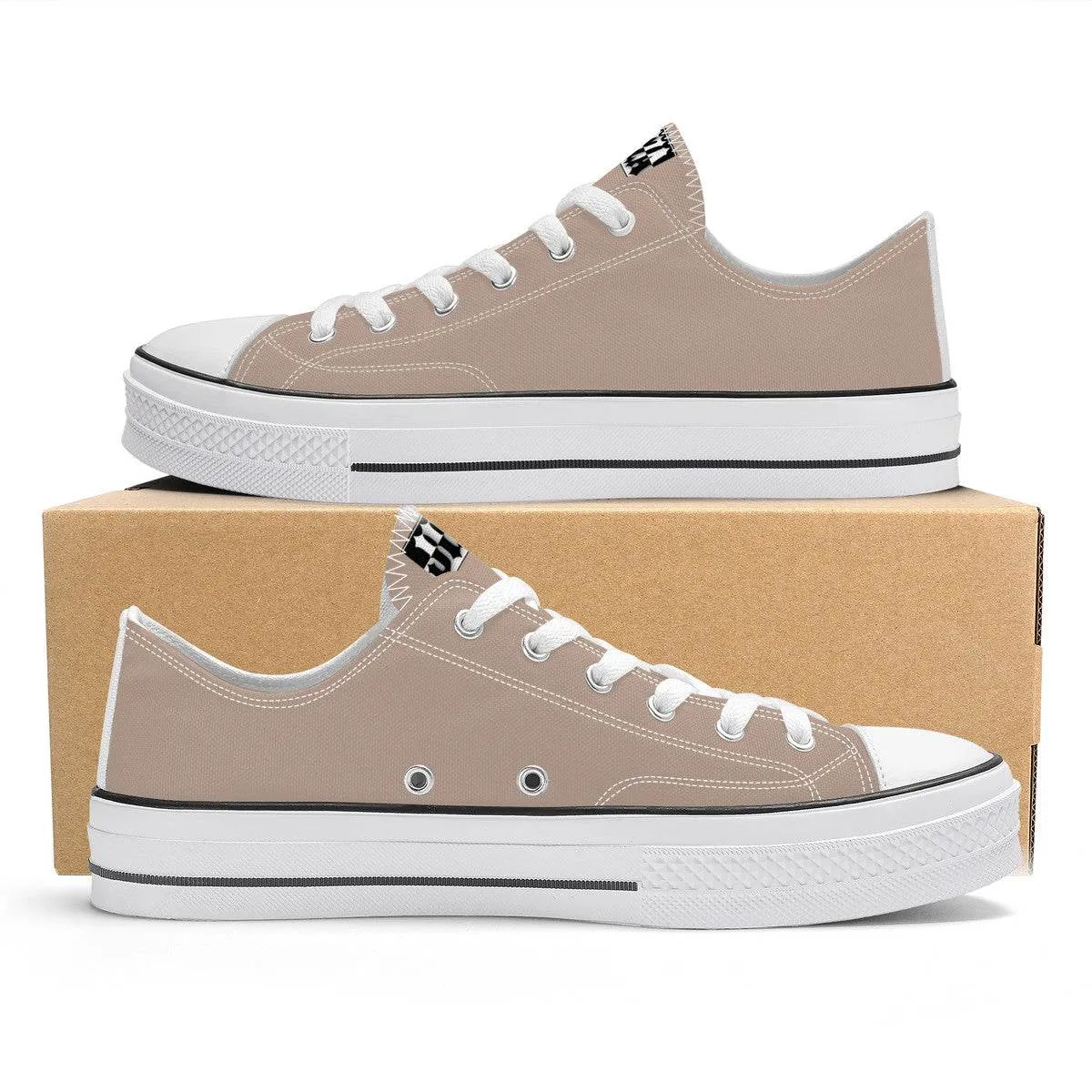 KHAKI JIZA KICKS Unisex Classic Low Top Canvas Shoes