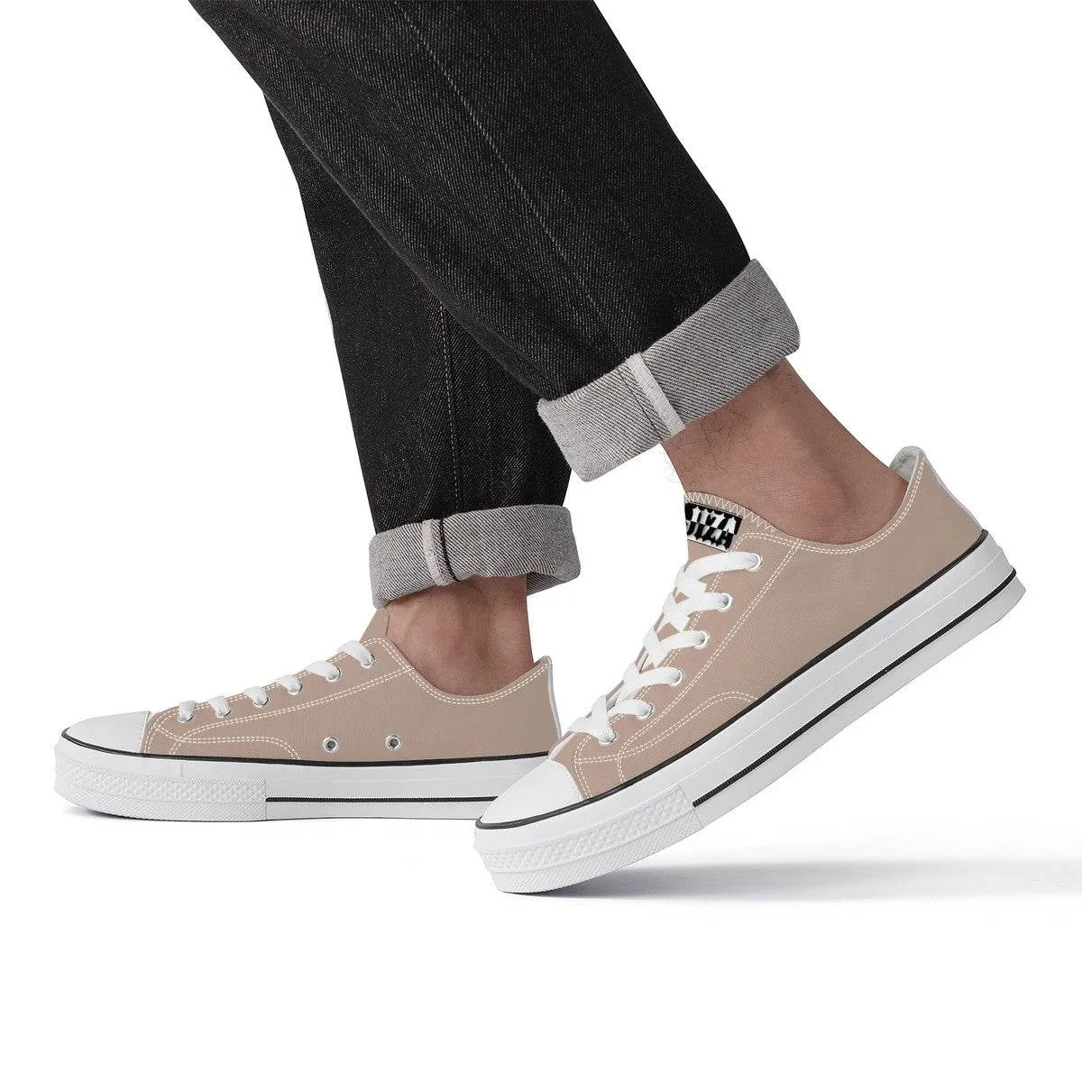 KHAKI JIZA KICKS Unisex Classic Low Top Canvas Shoes