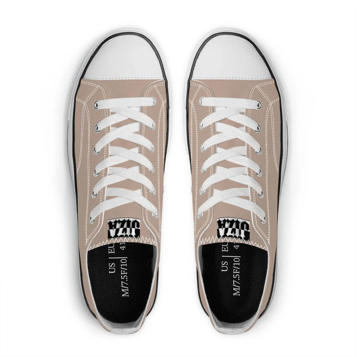 KHAKI JIZA KICKS Unisex Classic Low Top Canvas Shoes
