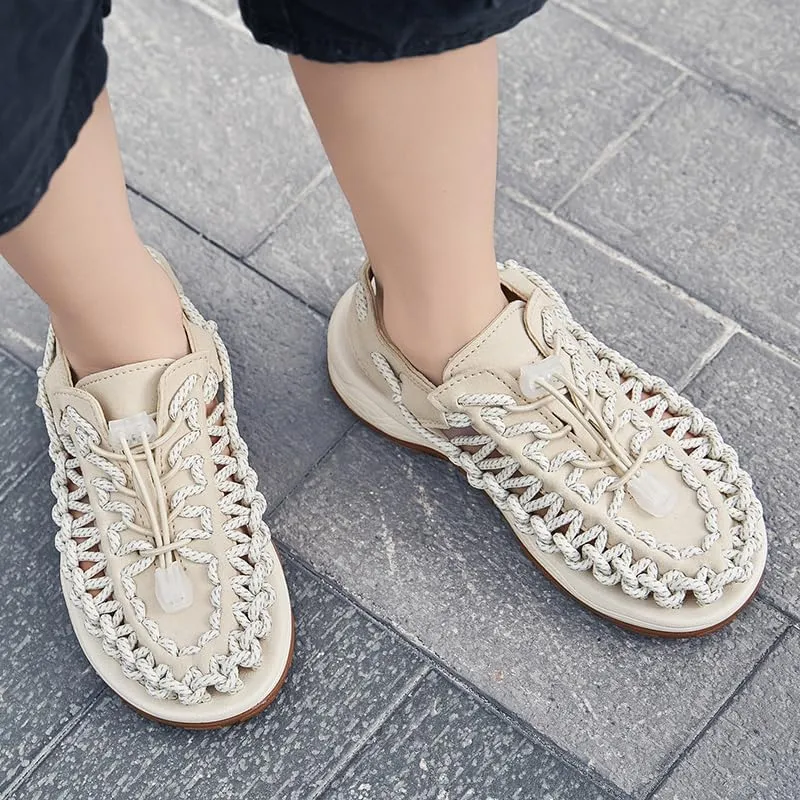Kid's Rope Sandals for Boy's & Girl's Summer Closed Toe Sandals Outdoor Beach Sports Sandal Water Lightweight Woven Shoes