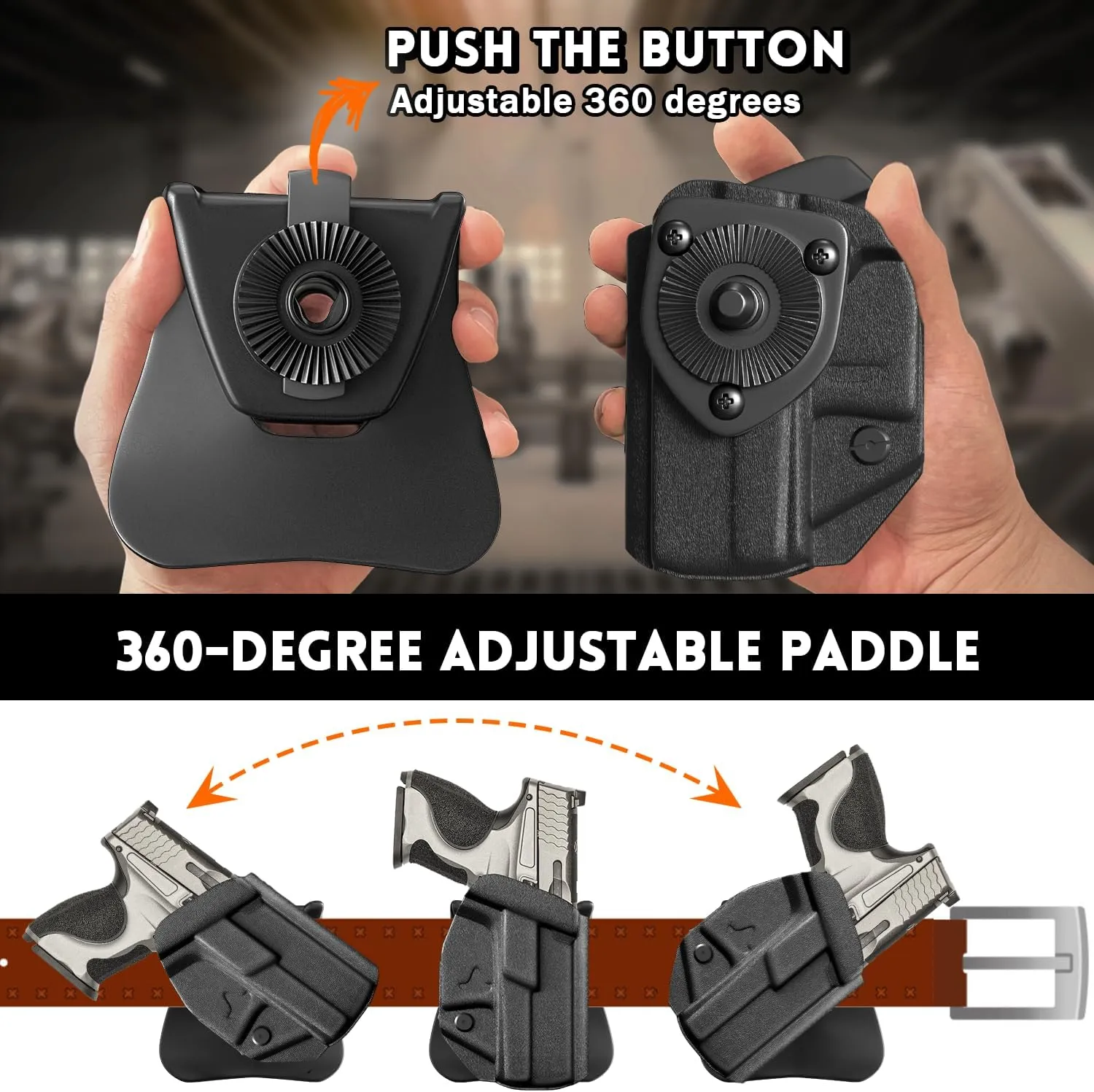 Kimber Micro 9 Holster IWB OWB Kydex Holster Fit: Kimber Micro 9mm Pistol – Inside Waistband Concealed Carry – Adjustable Cant & 'Posi-Click' Retention – No Wear - No Jitter - USA Made by Amberide
