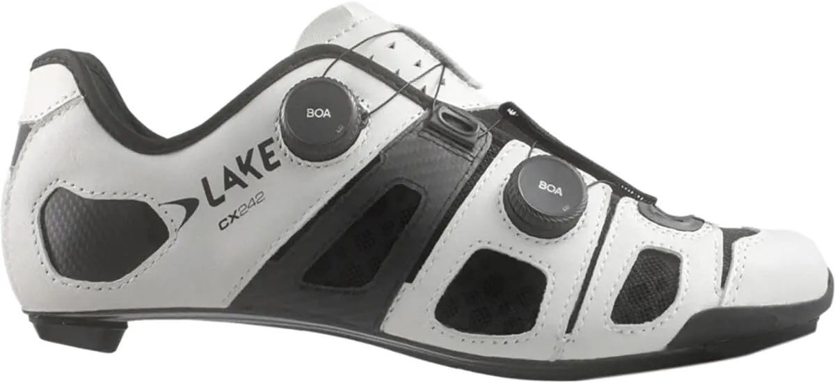 Lake Cx242 Wide Cycling Shoe - Men's White/Black, 46.5