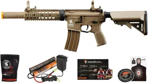 Lancer Tactical Gen 2 Durable Airsoft Gun SD M4 Polymer- Full/Semi-Auto Piactinny Rail AEG Rifle with 0.20g BBS, Charger and Battery