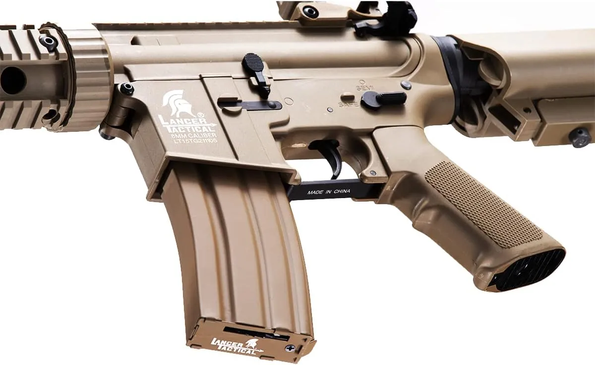 Lancer Tactical Gen 2 Durable Airsoft Gun SD M4 Polymer- Full/Semi-Auto Piactinny Rail AEG Rifle with 0.20g BBS, Charger and Battery