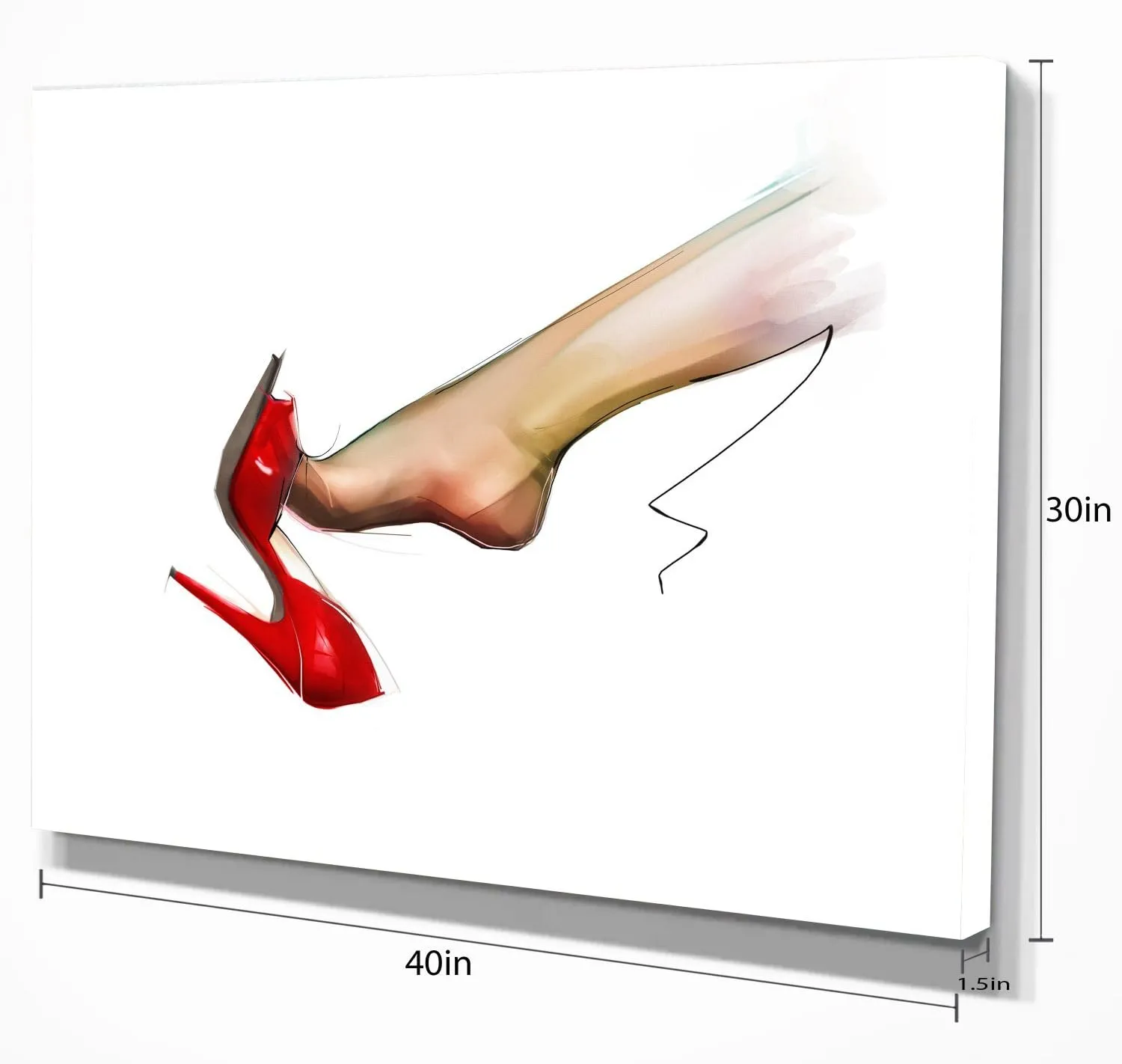 Leg Wearing High Heel Red Shoe Abstract Portrait Canvas Print