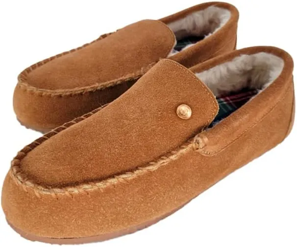 Life is Good Women's Slippers, 302795W - Suede Close Back Indoor/Outdoor Venetian Moccasin Slip-Ons Slipper with Faux Fur or Plaid Lining Cushioned Footbed & EVA Outsoles