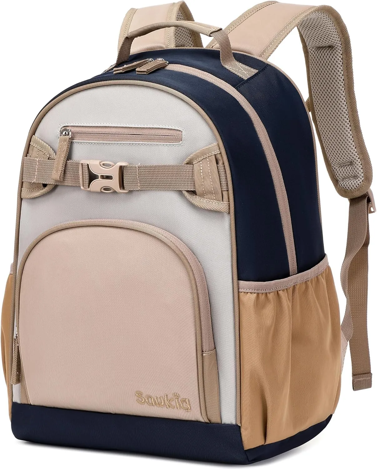 Lightweight Small Backpack for Kids Kindergarten Preschool Backpacks for Boys Ages 2-4-6 (Brown Gray)
