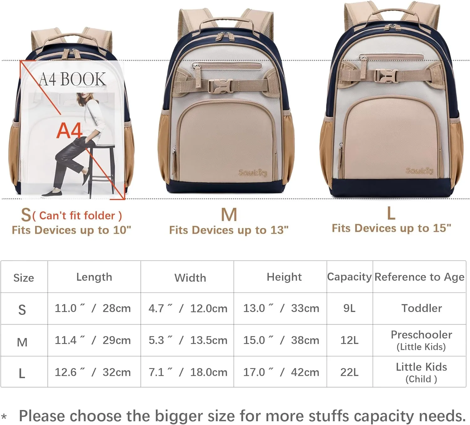 Lightweight Small Backpack for Kids Kindergarten Preschool Backpacks for Boys Ages 2-4-6 (Brown Gray)