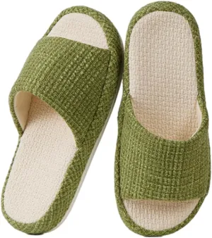 Linen Slippers for Women Men Spring Summer Shoes Indoor Outdoor Soft Slide Sandals Slip-on House Shoes Home Shoes 2025