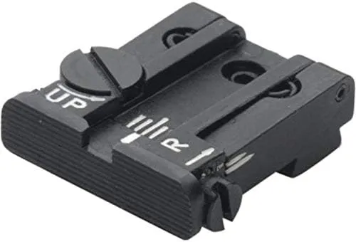 LPA TPU Adjustable Rear Black Serrated Sight Set for Glock 17-23, 25-32, 34, 35, Black, TPU32GL07